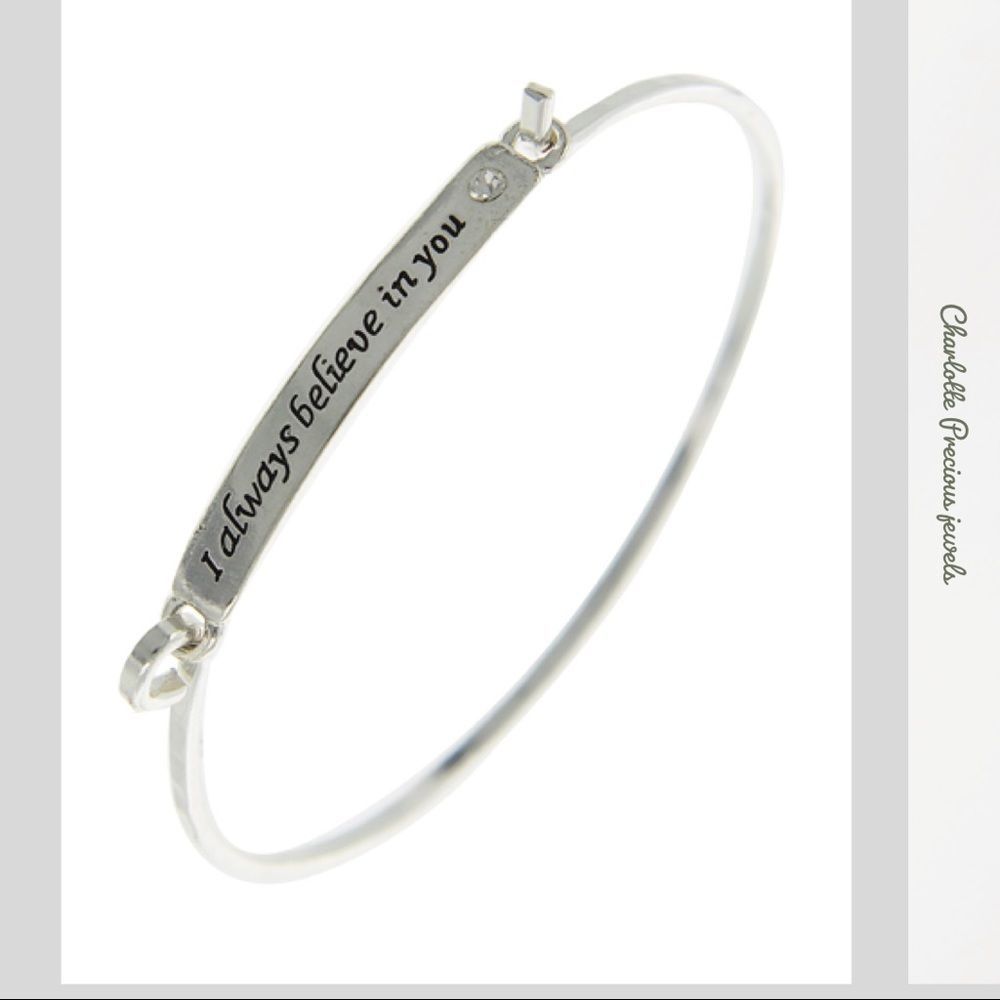 𝅺always BELIEVE IN YOU ENGRAVED CUFF BRACELET